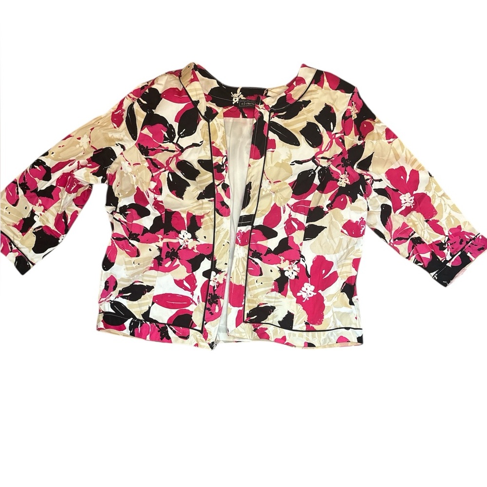 Elementz Floral Jacket in Red and Black